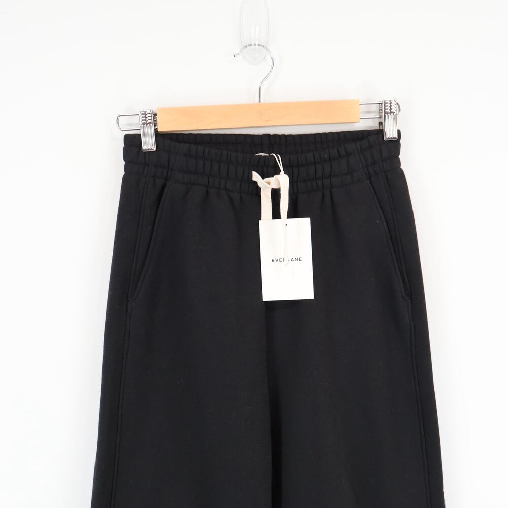 Everlane The Luxe Fleece Barrel Laid Back Sweatpant Black Size XXS NWT - Picture 3 of 8